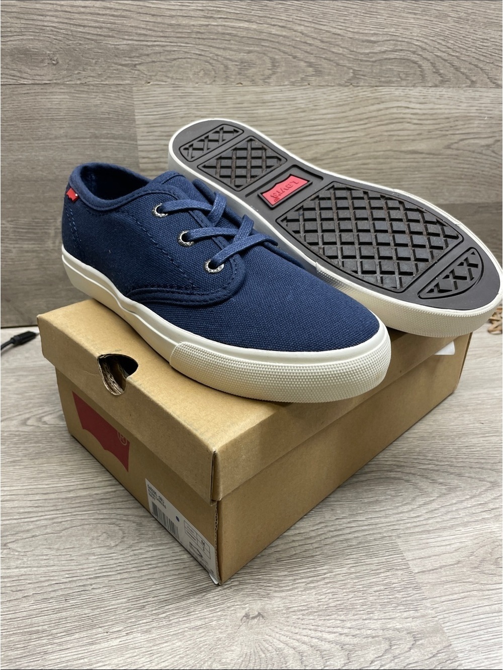 Levi's Navy Blue Canvas Kids Sneakers #879